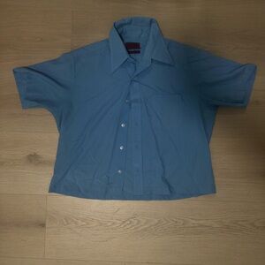 Men's Blue Short Sleeve Shirt